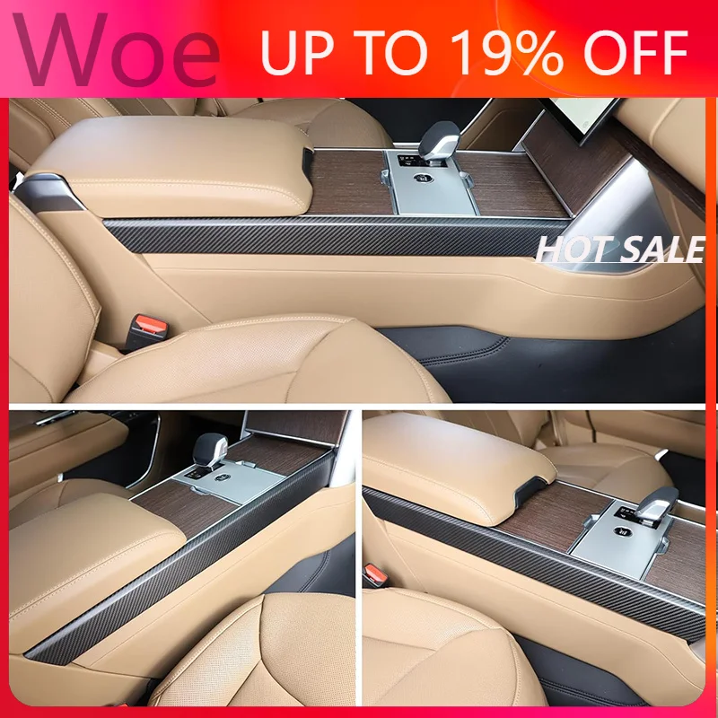 For Land Rover Range Rover Vogue 2023+ Real Carbon Fiber Car Center Console Gear Shift Panel Sides Strip Cover Car Accessories