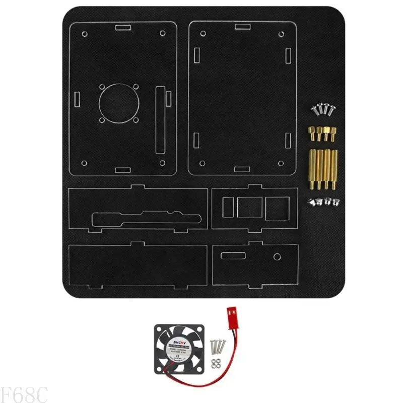 F68C Acrylic Enclouse สำหรับเคสสำหรับ 5 พร้อมพัดลมระบายความร้อนสำหรับความร้อน dissipat