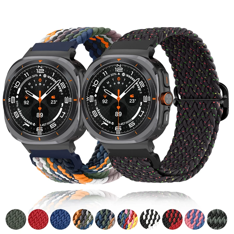 

Ремешок нейлоновый для Samsung Galaxy Watch 7 Ultra 47 мм, плетеный соло-браслет, Быстрый Браслет для Galaxy Watch 7 Ultra