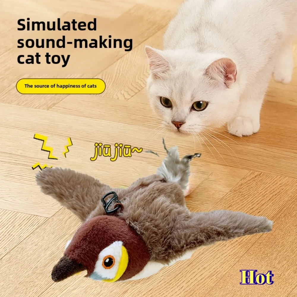 Interactive Cat Toys Rechargeable Flapping Bird Contains Catnip Cats Pet Products Suitable for Indoor Cats Dog Toy Accessories