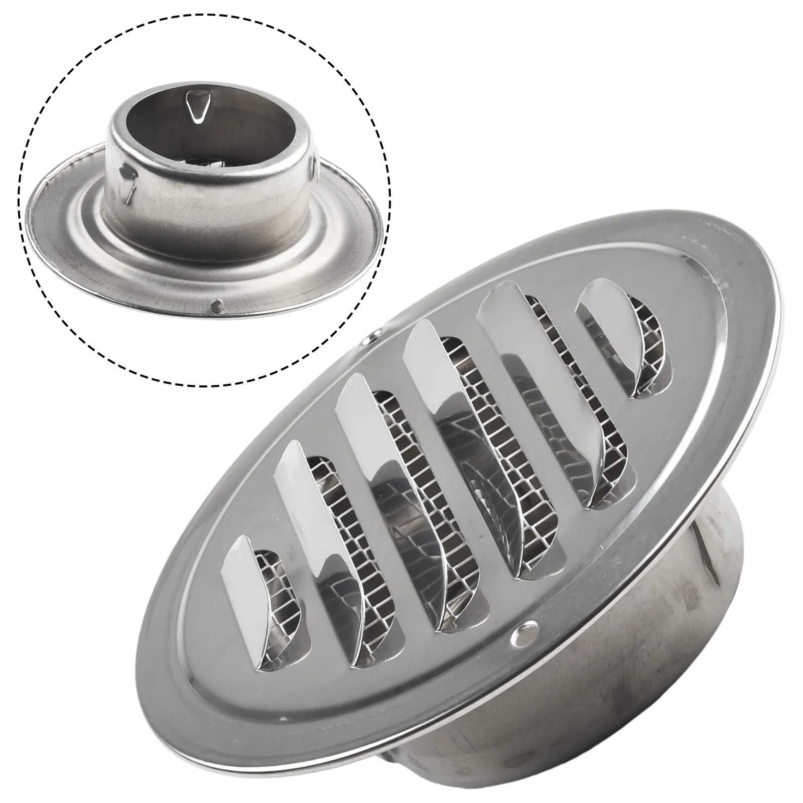 ステンレス鋼の円形の通気口,グリルカバー,防虫,外壁ダクト,家庭用換気ツール,70〜300mm, 1個