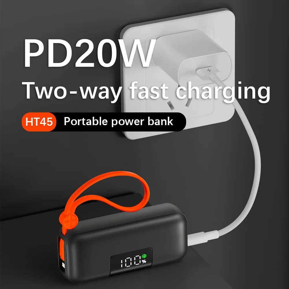 M&W HT-25 Banco de energía compacto de 5000 mAh con carga rápida - USB tipo C 3+ 4,5 horas