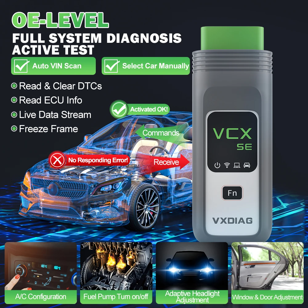 VXDIAG VCX SE for JLR Car OBD2 Scanner VX708 for Jaguar Land Rover OE-Level Diagnostic Tool Active Test Coding Programming DoIP