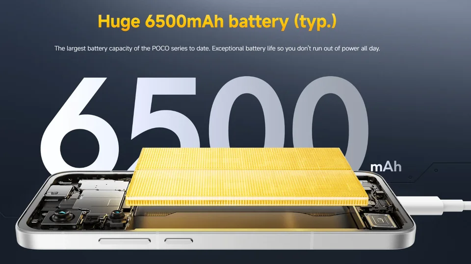POCO F7 5G NFC Snapdragon Smartphone®8S Gen 4 Battery 6500mAh 90W