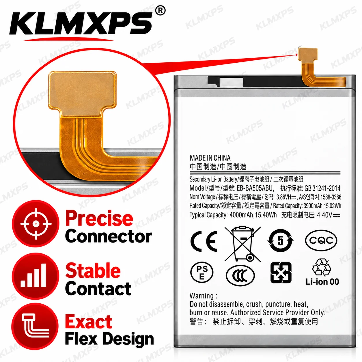 Replacement Battery for Samsung A50 A30 A20 M10S M107 EB-BA505ABU, 4000mAh Lithium Cell With Built-in Board Factory Wholesale