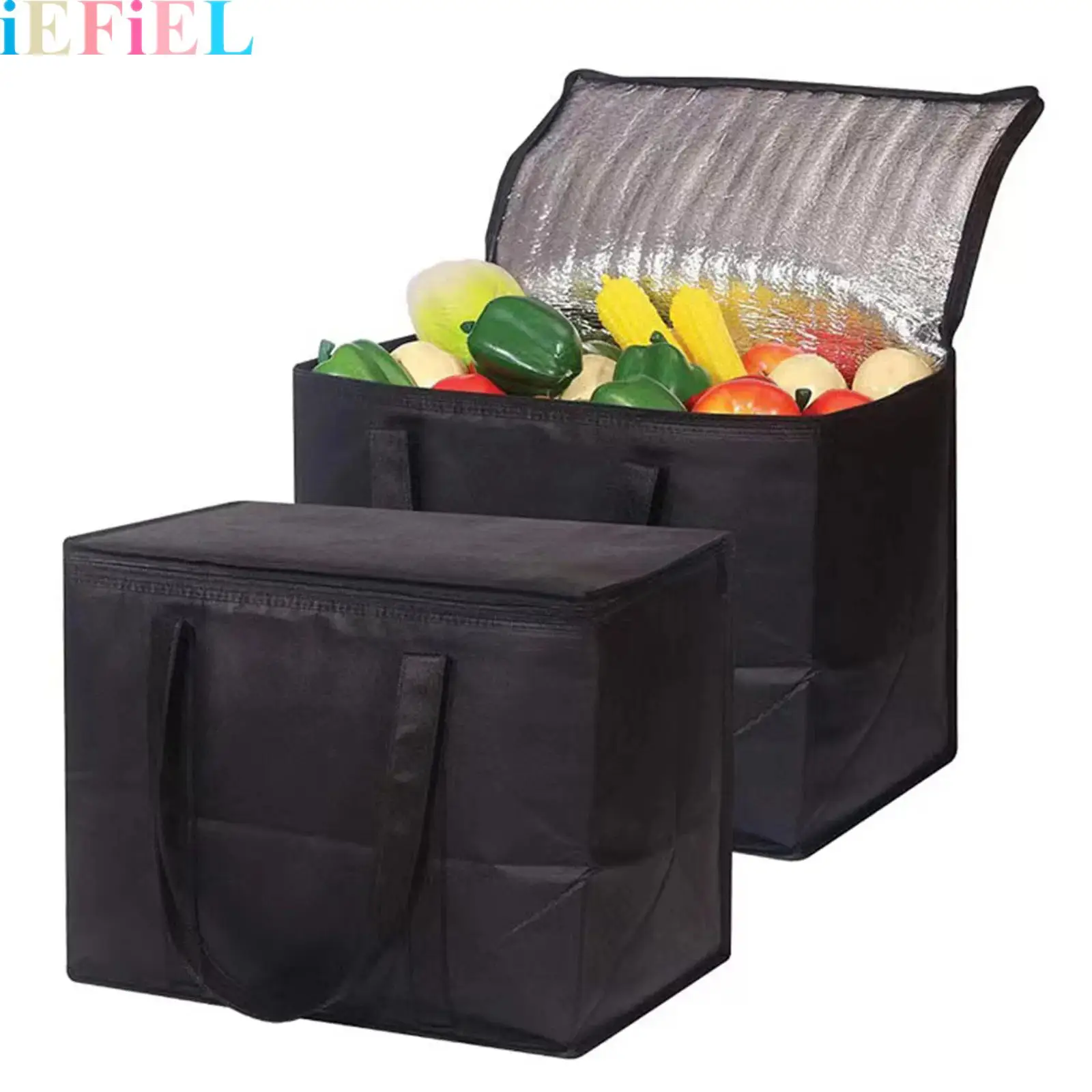 

Large Capacity Waterproof Non-Woven Handheld Aluminum Foil Foldable Outdoor Insulated Bag for Camping