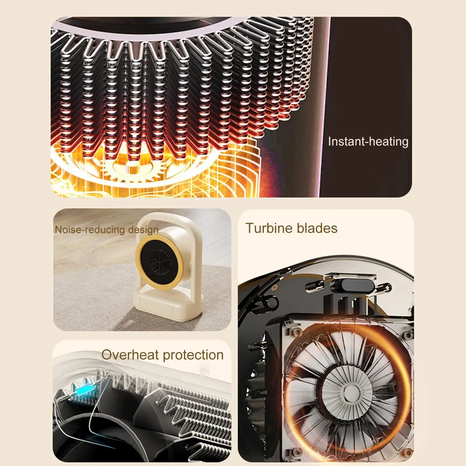 

Настольный обогреватель 500 Вт, электрический настольный обогреватель с 2 настройками температуры, электрическая нагревательная машина для комнаты, спальни, ванной комнаты, гаража