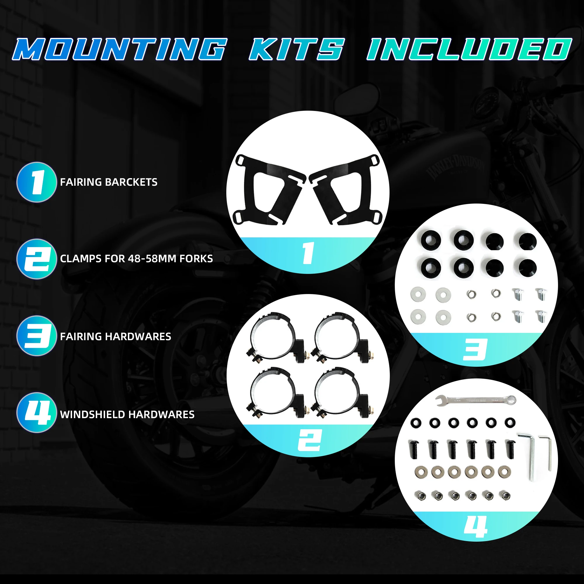 هدية أمامية للدراجة النارية باللون الأسود غير اللامع مقاس 15 بوصة هدية أمامية لدراجة Harley Softail Fat Bob FXFB 2018-19 FXFBS 2018-2024