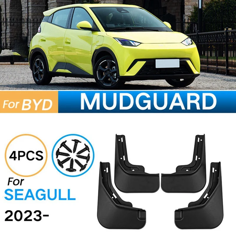 4PCS Car Mudguard Mud Flaps Splash Mud Guard Fender For BYD Dolphin Mini / BYD Seagull 2023 2024 Car Accessories