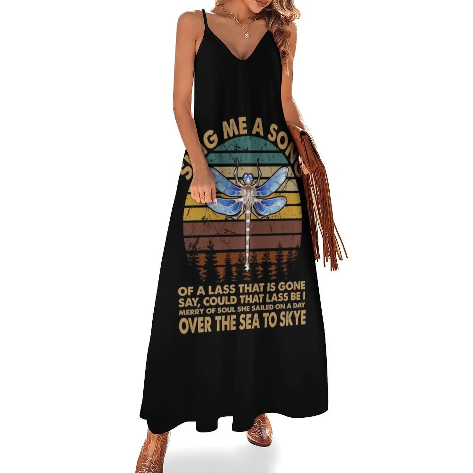 

Vintage retro over the sea outlander art film for fans Sleeveless Dress elegant dresses for women beach dress Dress
