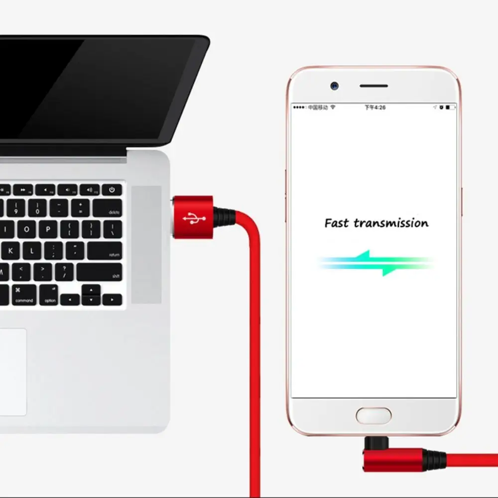 

Quick Charger Wire Data Cord Braided Wire Fast Charging Cable Micro USB Cable Mobile Phone Wire 90 Degree Elbow Data Cable