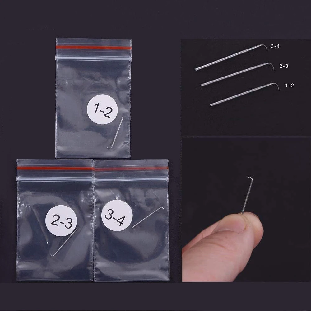 Detachable Metal Ventilating Needle For Lace Wig Making 1pc Brass Holder And 4 Sizes Repair Needles Hair Extention Tools