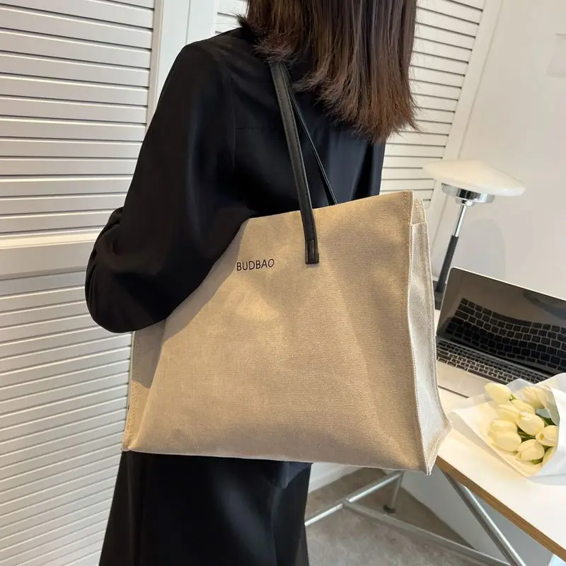 Large Capacity Single Shoulder Handbag Students Commuting  Solid Color Casual Simple Crossbody Return To The Ancients Tote Bag