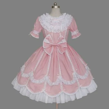 lolita dress plus size Costumes School Girl Maid Outfits Victorian Dress Anime Pink Japanese Gothic Lolita Clothing