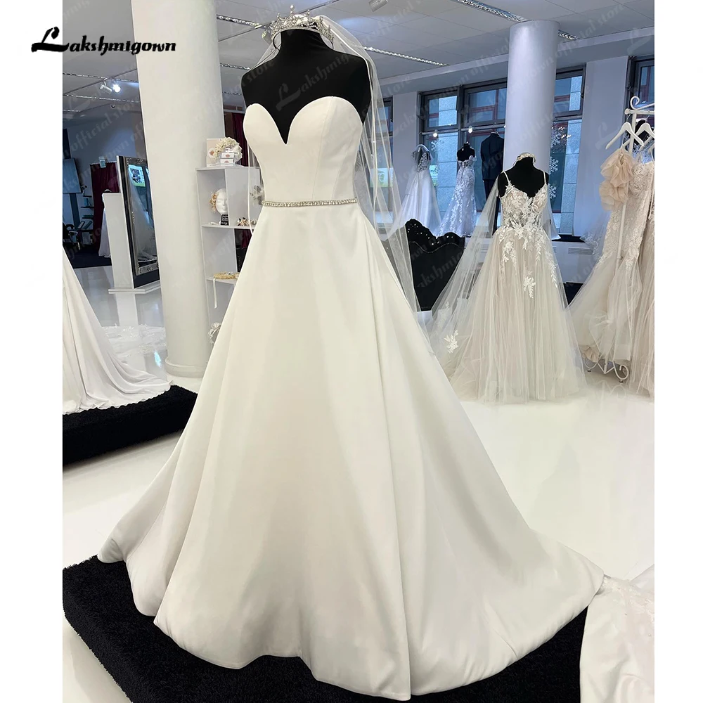 Lakshmigown abiti da sposa in raso Sweetheart Court Train elegante abito da sposa a-line abiti lunghi per le donne 2024 Robe De Mariee