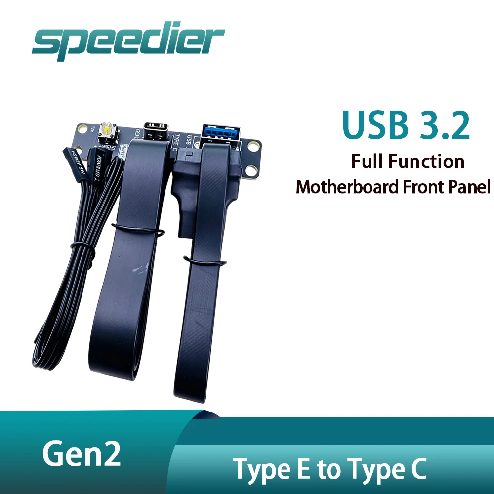 USB 3.2 /3.1 Gen2 10Gbps Full Function Type E To Type C Cable Motherboard Front Panel Internal Extension Flat Ribbon Cable