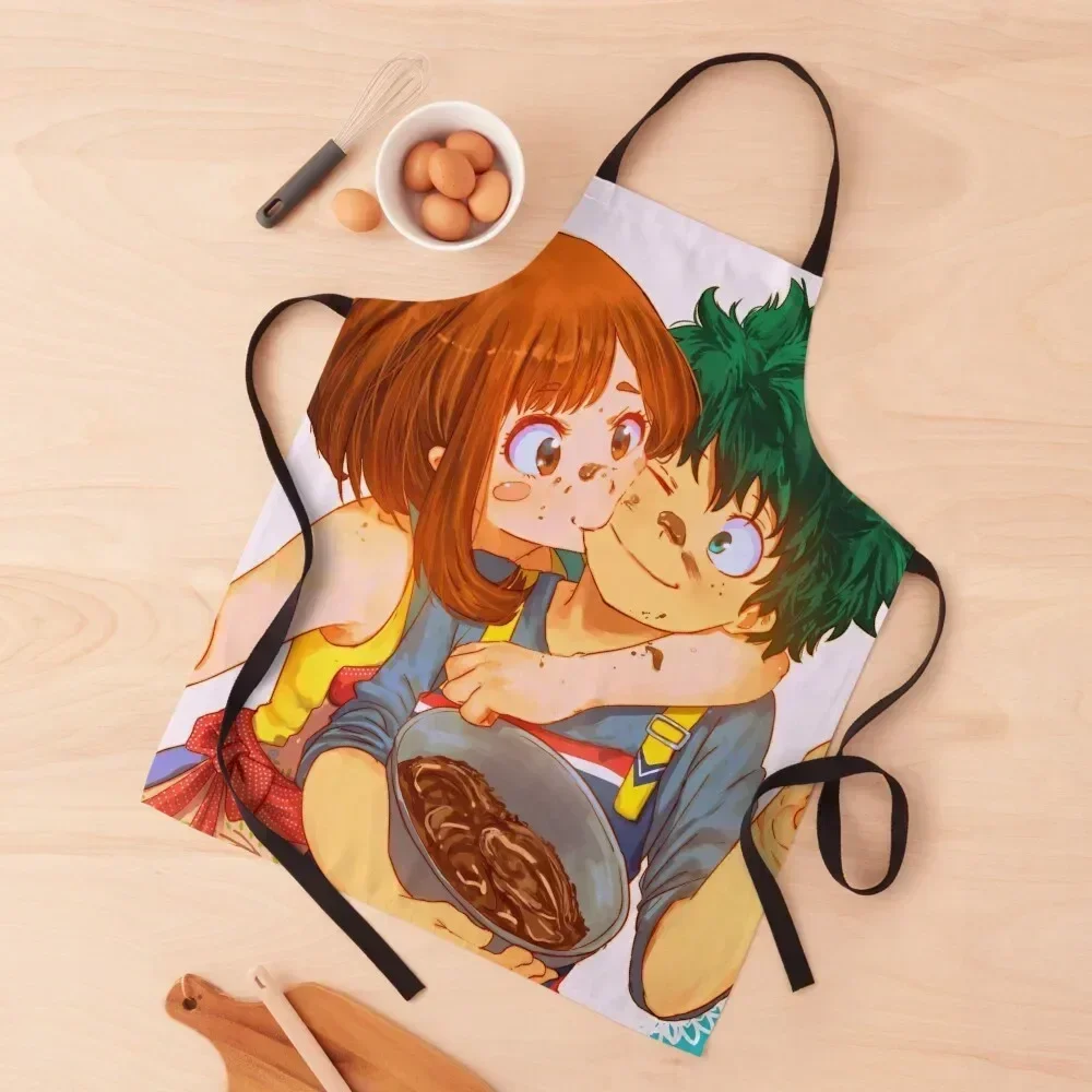 

Uraraka & Deku Love - MHA BNHA Class 1A Apron Household Items Kitchen men's barbecue professional hairdresser Apron
