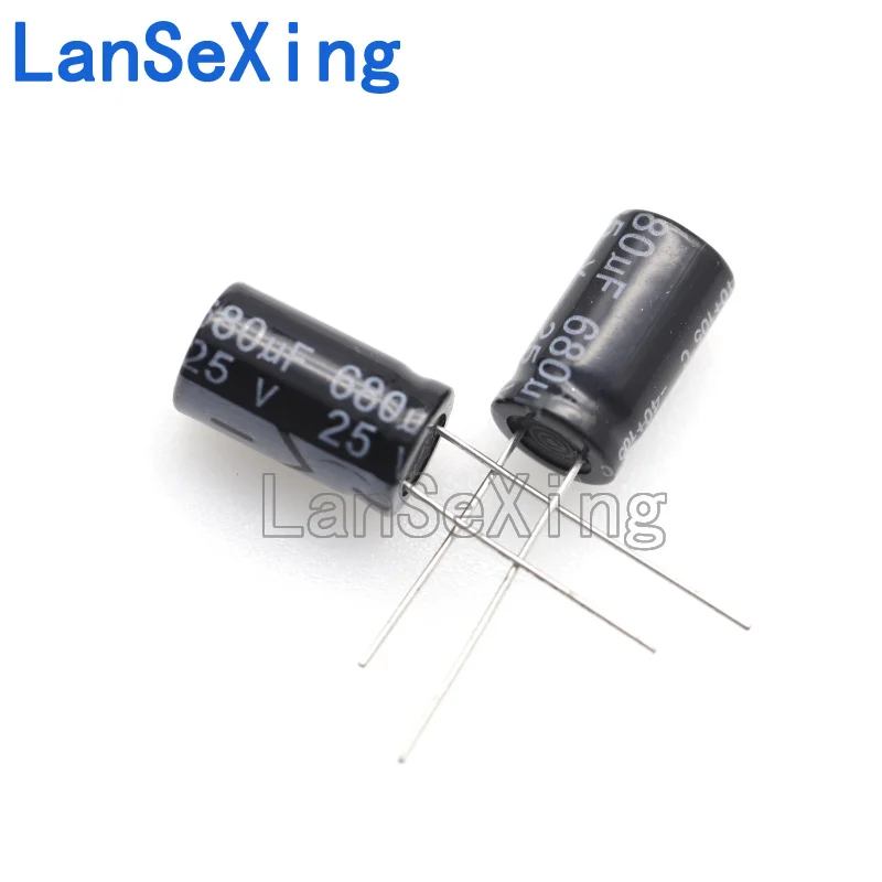 Capacitor eletrolítico de alumínio, 25V, 680UF, 25V, 10X17, pode capturar diretamente