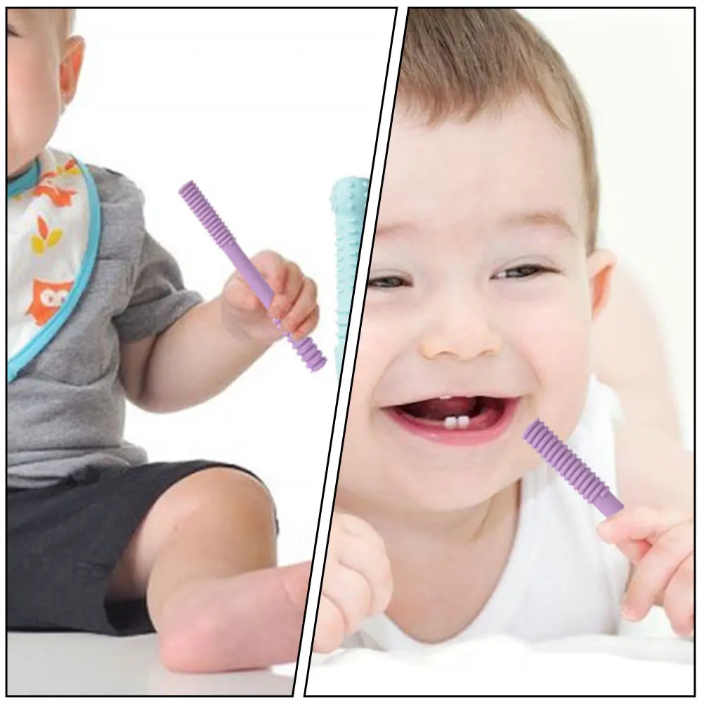 

1 комплект, детские жевательные трубочки, полый прорезыватель, молярный пищевой силикон для периода прорезывания зубов, облегчение боли, полый прорезыватель