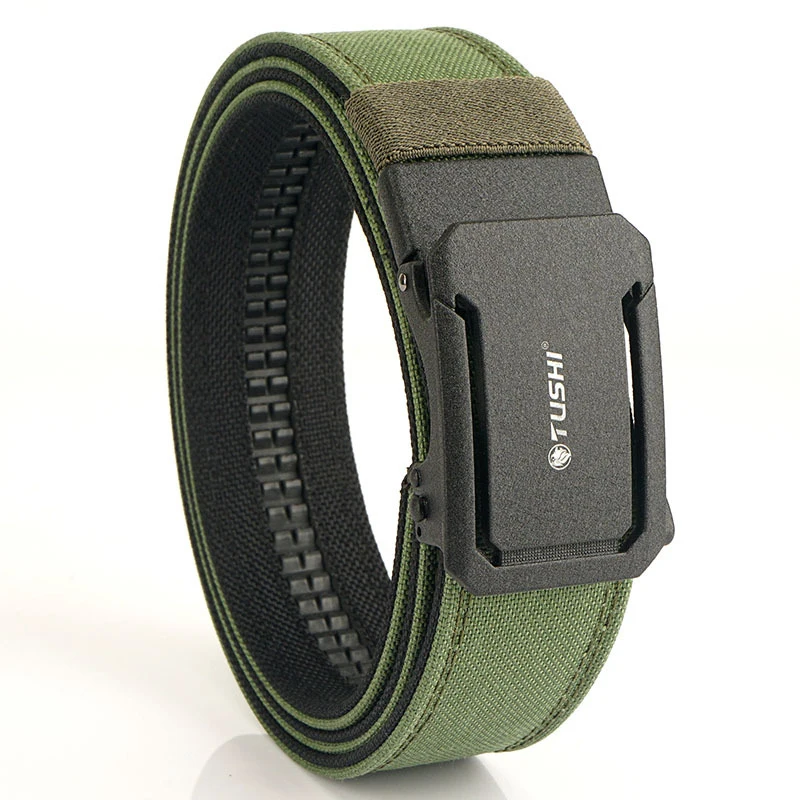 3.8 CM Double Layered Thickened Tactical Belt Multi-functional Alloy Automatic Buckle Men Belt Outdoor Casual Canvas Belt