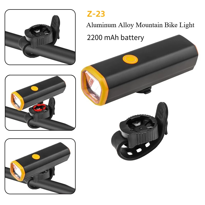 

Фонарь для горного велосипеда из алюминиевого сплава, аккумулятор 2200 мАч, ультра яркий U-образный луч, компактная передняя фара, портативная велосипедная лампа