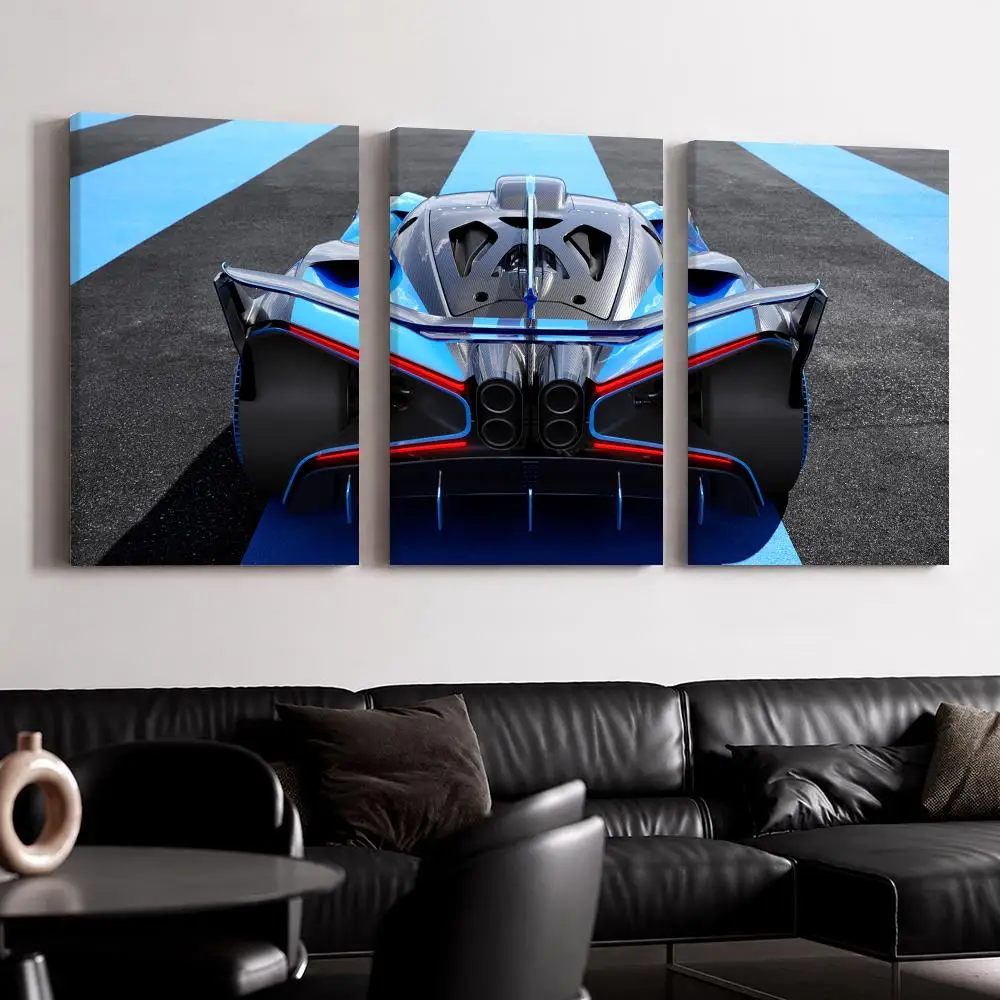 Cool Sports Car Rear Wing Framed Wall Painting Ready to Hang Canvas Wall Art Poster for Bedroom Living Room Home Decor Gift