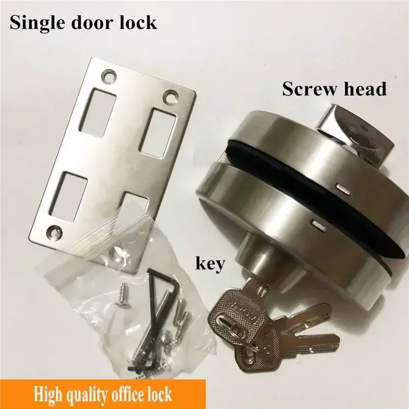 1 Set Double Open Glass Door Lock Stainless Steel Double Bolt Sliding Door Lock Office Glass Door Security Lock Home Hardware