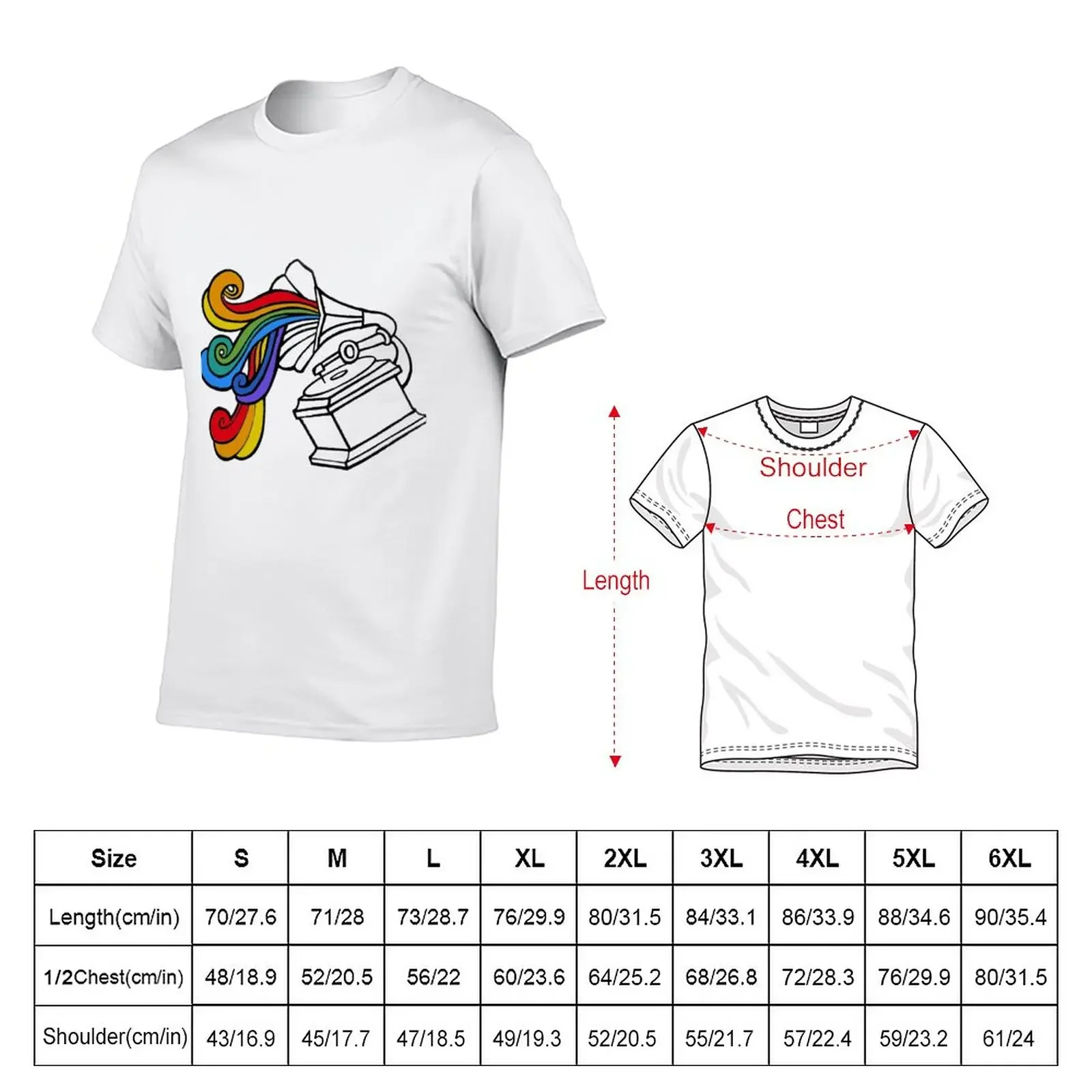 Gramophone Rainbow T-Shirt customs design your own hippie clothes mens graphic t-shirts big and tall