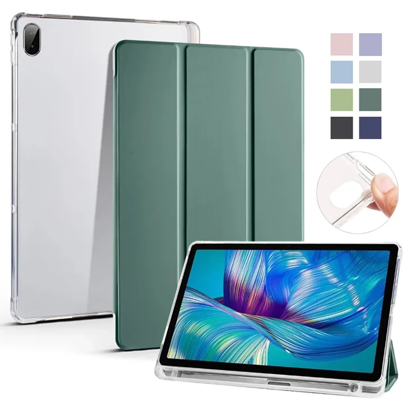 Gefensi For Lenovo Tab P11 Case With Pen Holder Trifold PU Leather Soft Back Stand Tablet Funda For Lenovo P11 Plus Case TB-J606