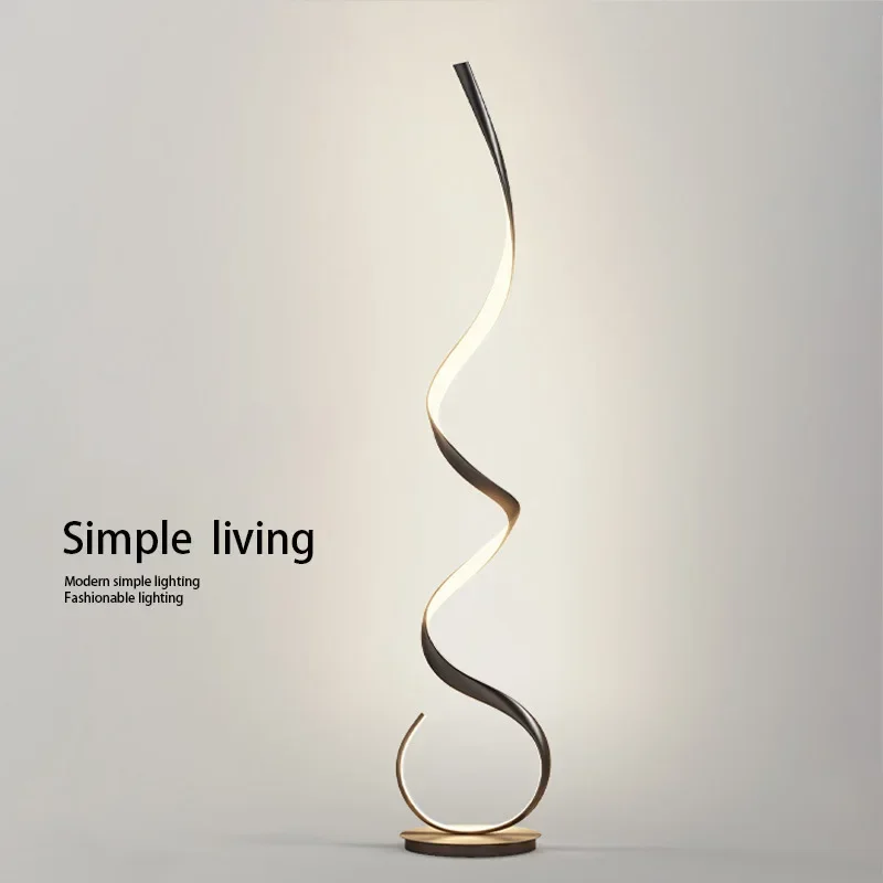 

2025 Nordic Modern Full Spectrum Eye Protection Spiral Floor Lamp, Living Room Personalized Design Atmosphere Lighting for Homes
