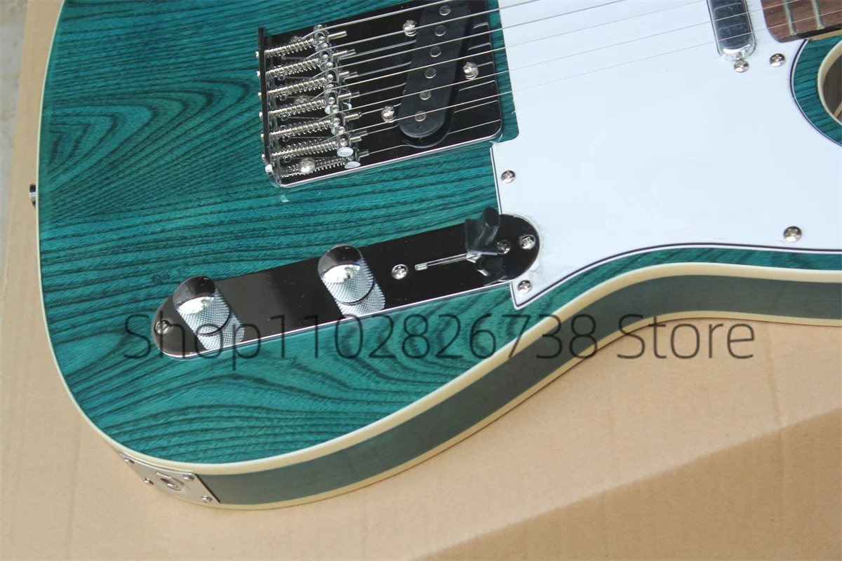 Classic Green Electric Guitar Te Guitar ASH Wood Body Maple Neck White Guard Fixed Bridge   Factory Custom