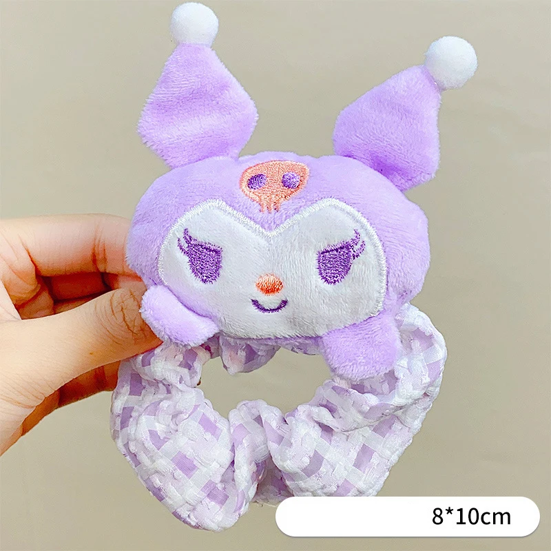 Sweet Kawaii Sanrio My Melody Kuromi Cinnamoroll Doll Large Intestine Anime High Ponytail Hair Circle Girls Head Rope Accessory