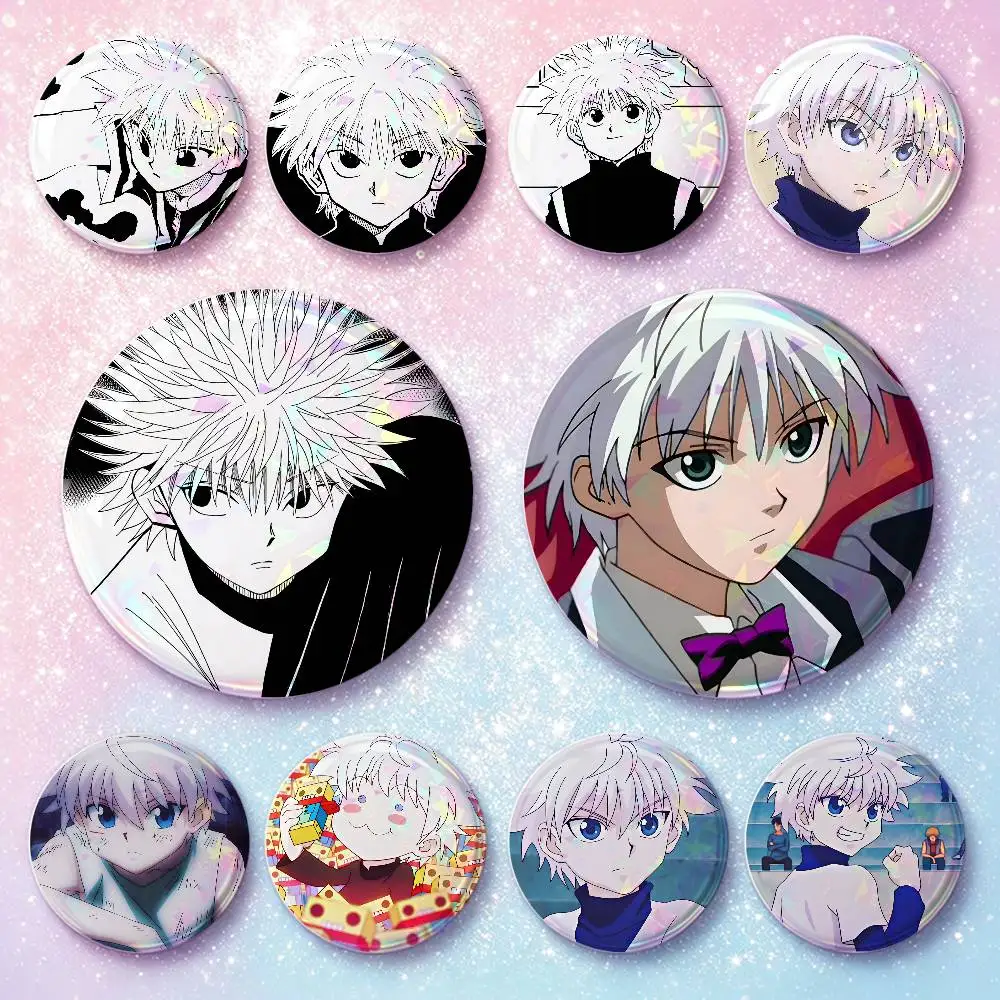 Killua Zoldyck Badges Button Round Creative Pin Brooch Badge Bag Decor Accessories Fans Collect Friends Gifts