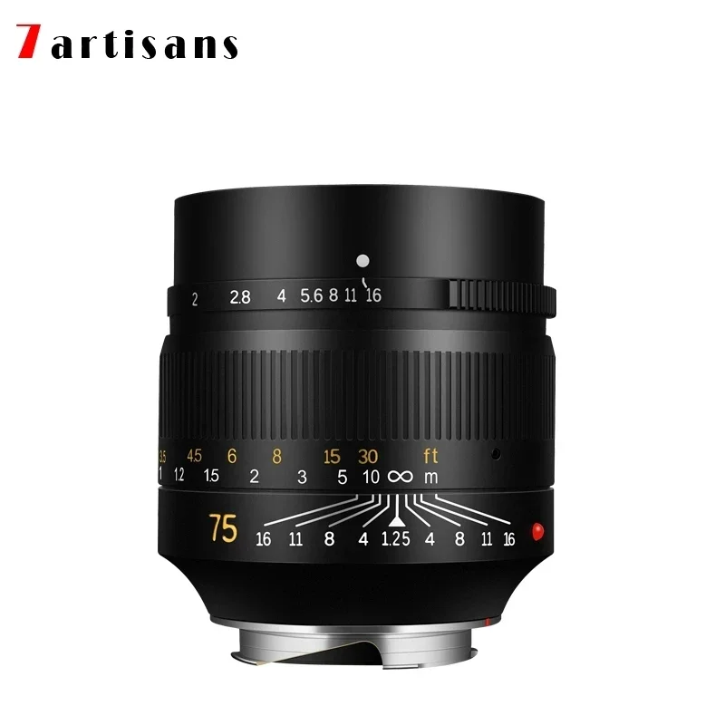 2026 7 Artisans 75mm F1.25 Portrait Lens Lei Ca M-mount Fixed Focus Camera Lens For Photo Picture Shooting Photography Accessory