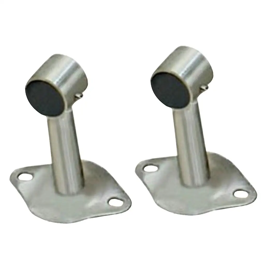 Closet Lever Support Stainless Steel Rod Holder Heavy Duty Wardrobe Pipe Bracket Rail Socket Pair for Wall Ceiling Projects