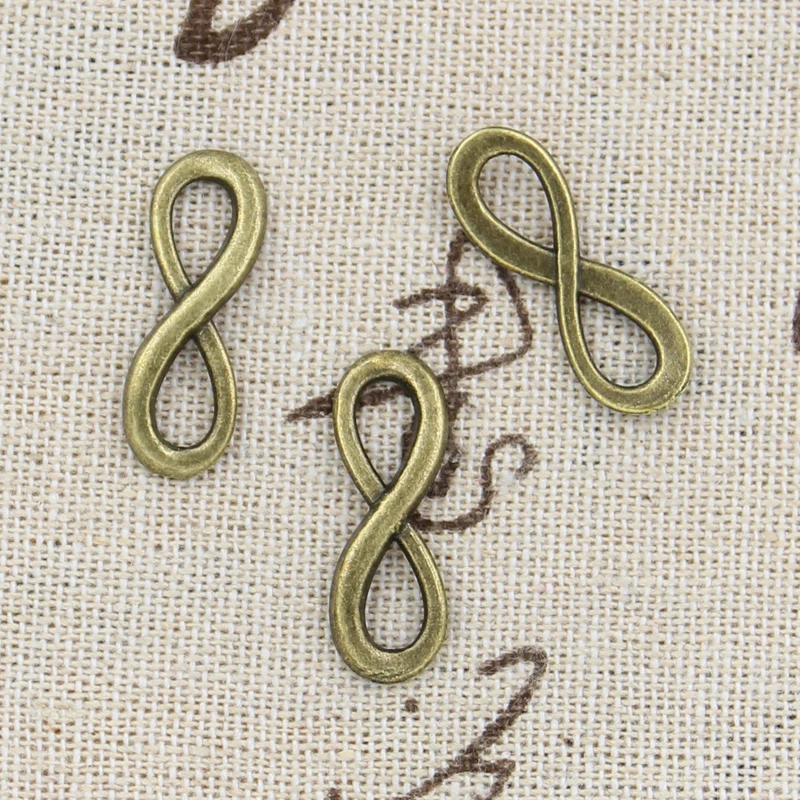 50pcs Charms Infinity Symbol Connectors 23x8mm Antique Bronze Silver Color Plated Pendants Making DIY Handmade Tibetan Jewelry