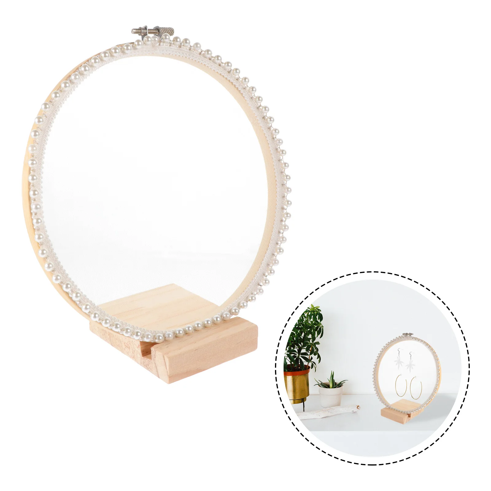 

Elegant Lace Earrings Display Stand Wooden Jewelry Rack Decorative Holder For Store Home Durable Delicate Multi-Function