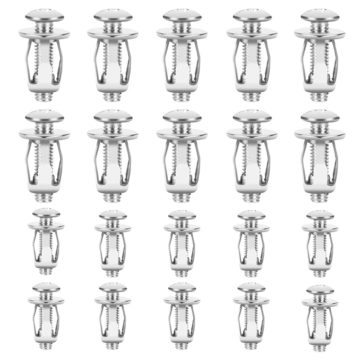 40 Pcs Hollow Door Anchors and Screws, Hollow Metal Cavity Fixing Core Door Anchors for 0-5mm Door Hollow Wall Sheet