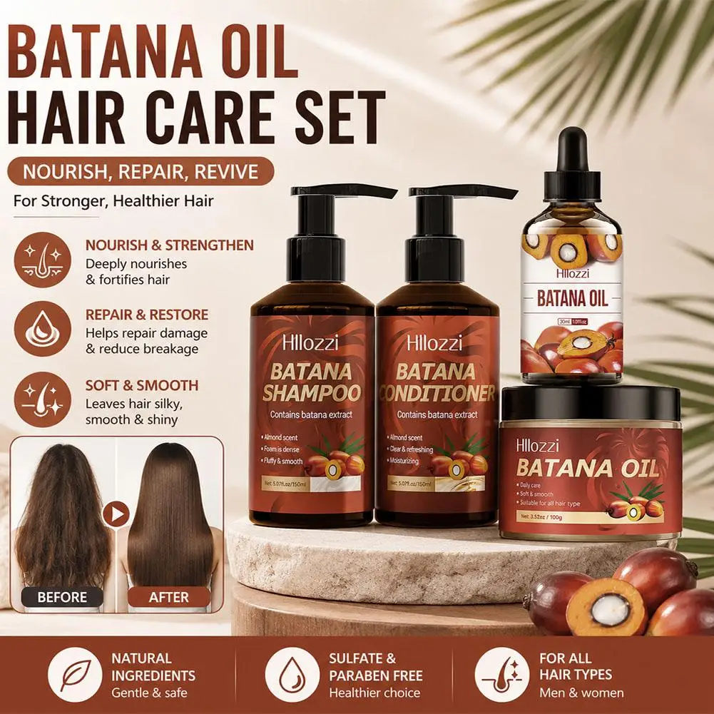 Champú y Acondicionador Fortalecedor de Batana, Antiencrespamiento, Hidratante, Suavizante del Cuero Cabelludo, Reparador del Cabello Dañado, Set de Cuidado Capilar