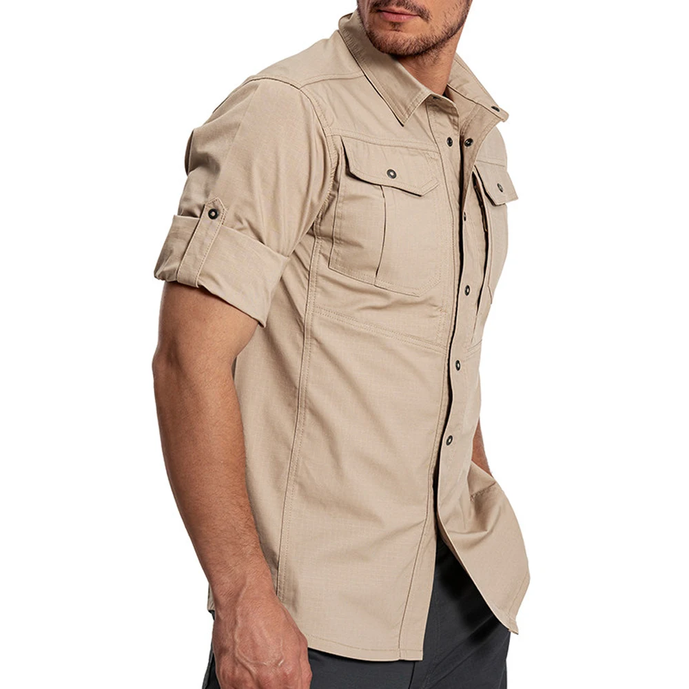 Tactical Men's Autumn long Sleeved Shirt Jacket, Outdoor Breathable Jacket