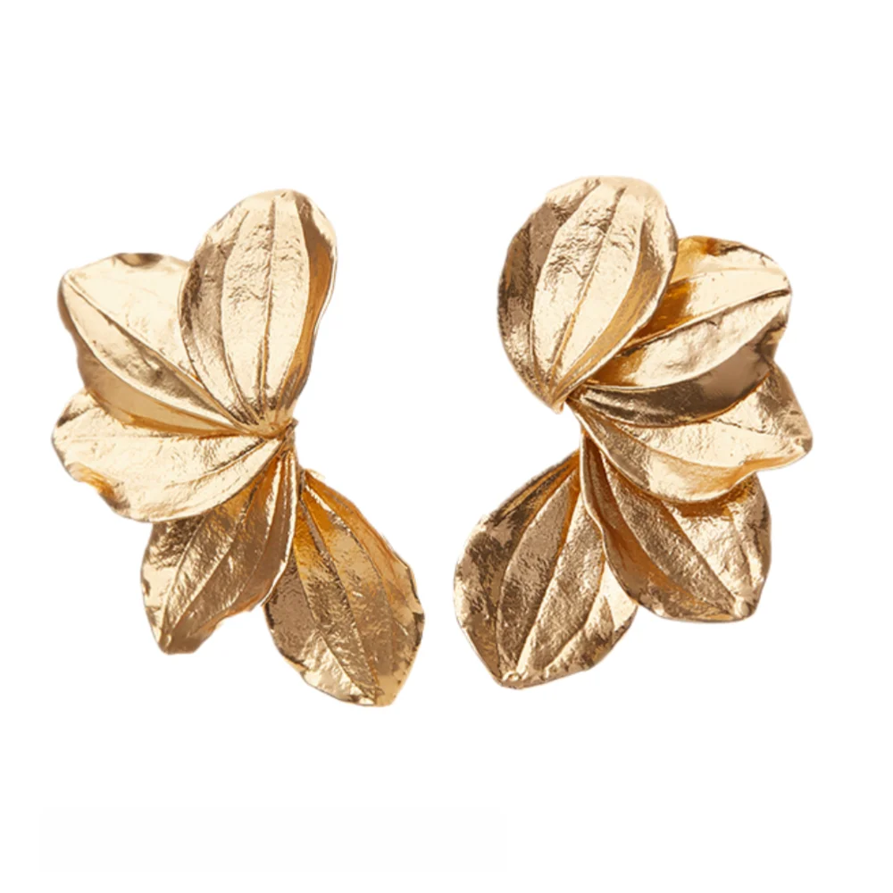 

Leshore Classic Bohemian Style Gold Leaf Shaped Gold Plated Earrings Elegant And Simple Countryside Earrings Jewelry Gift