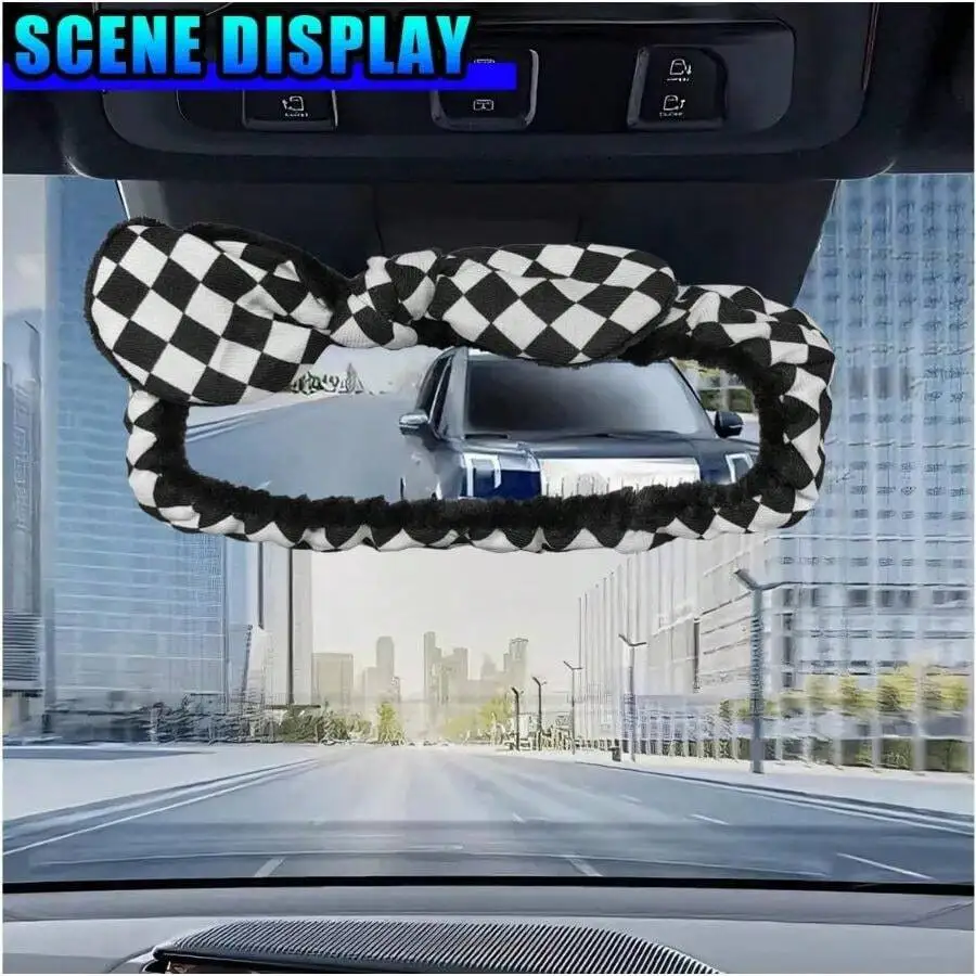 

Bow Style Car Rearview Mirror Cover Elastic Plush Protector Decorative Accessory For SUV Truck