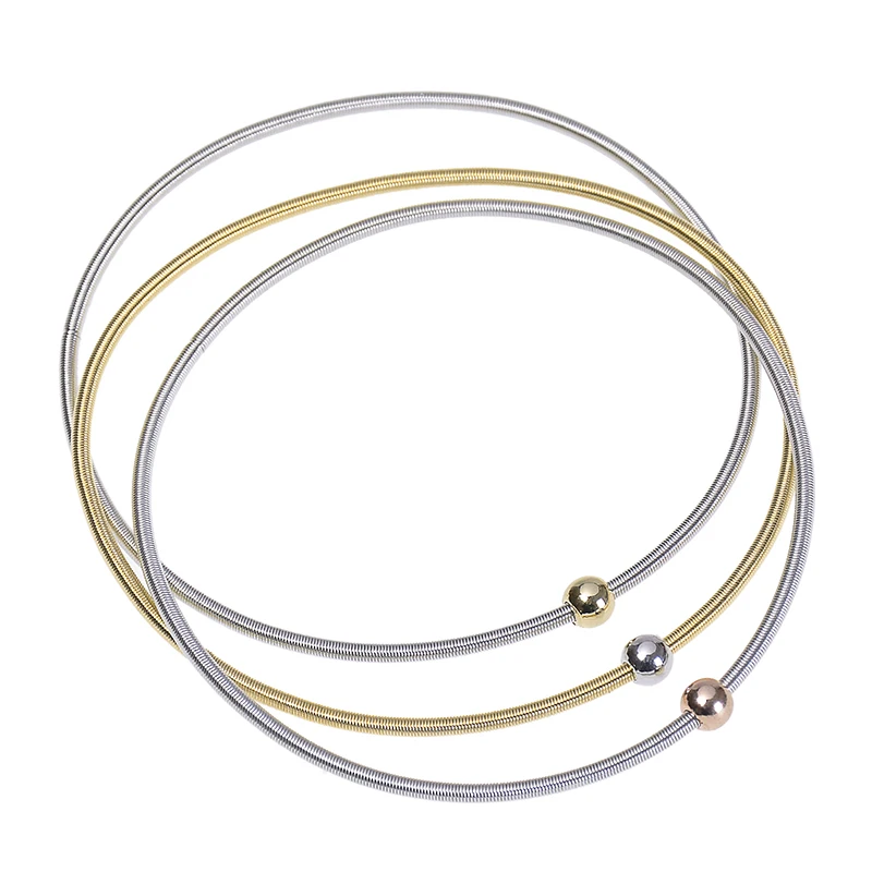 Popular Jewelry Simple Steel Wire Diameter 1.7mm Spring Screw Head Can Be Opened And Tightened Telescopic Color Spring Bracelet