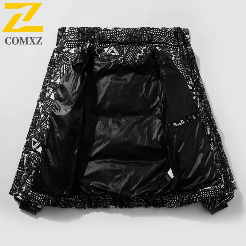 COMXZ Parker Coat New Winter High-End Warm Cold-Resistant Skiing Padded Jacket Urban Loose Trendy Korean Version Men's Clothing