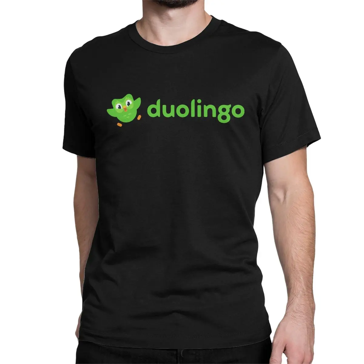 Duolingo Men Women's T Shirt Cartoon Novelty Tee Shirt Short Sleeve Crew Neck T-Shirt 100% Cotton Gift Tops