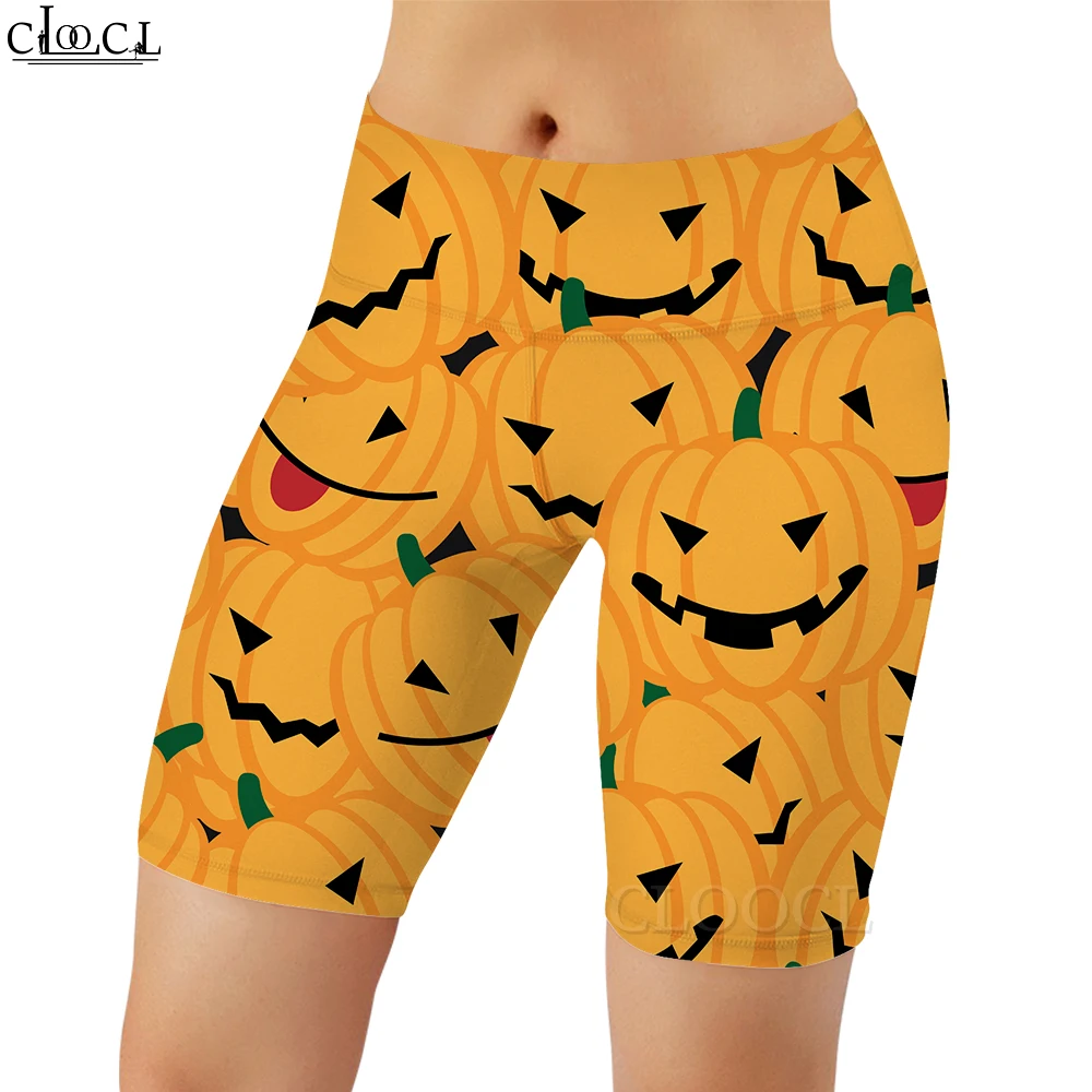 CLOOCL Yellow Workout Women Legging Scary Pumpkin Lantern Print Casual Women Sexy Gym Sweatpants Female Seamless Leggings