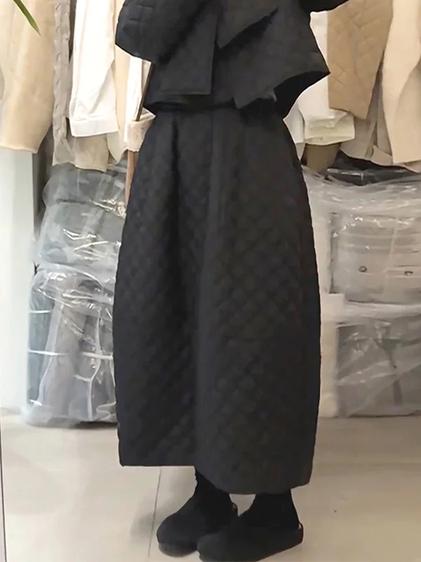 Gonna a trapezio a vita alta dimagrante Gonna a trapezio in cotone retrò Sle da donna Faionable Gonna ampia invernale 2025 f-lunghezza