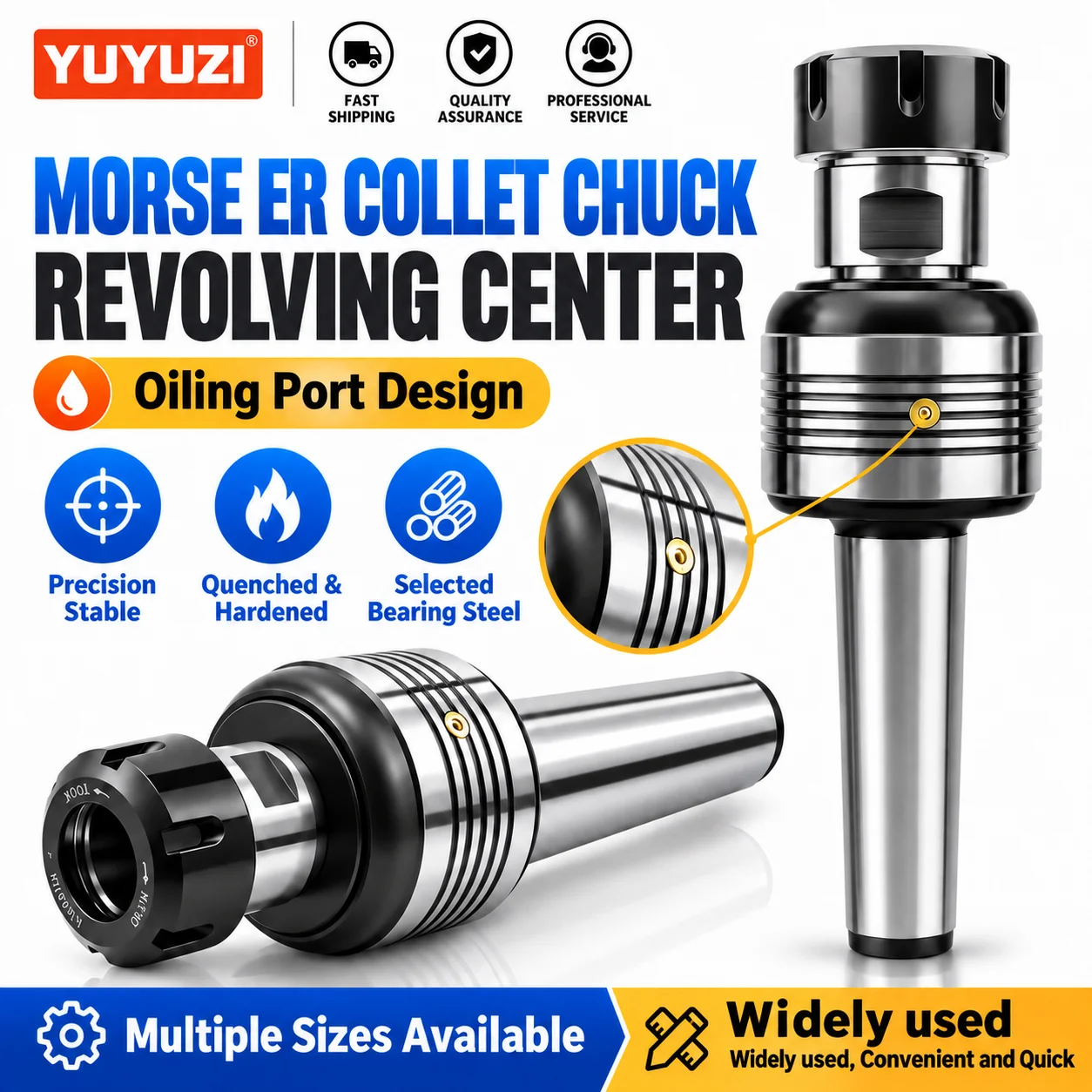 ER32 Collet Recessed Rotary Centre MT3 MT4 MT5 CNC Morse Lathe Tailstock Centre Live Center Suitable for ER32 Spring Collet