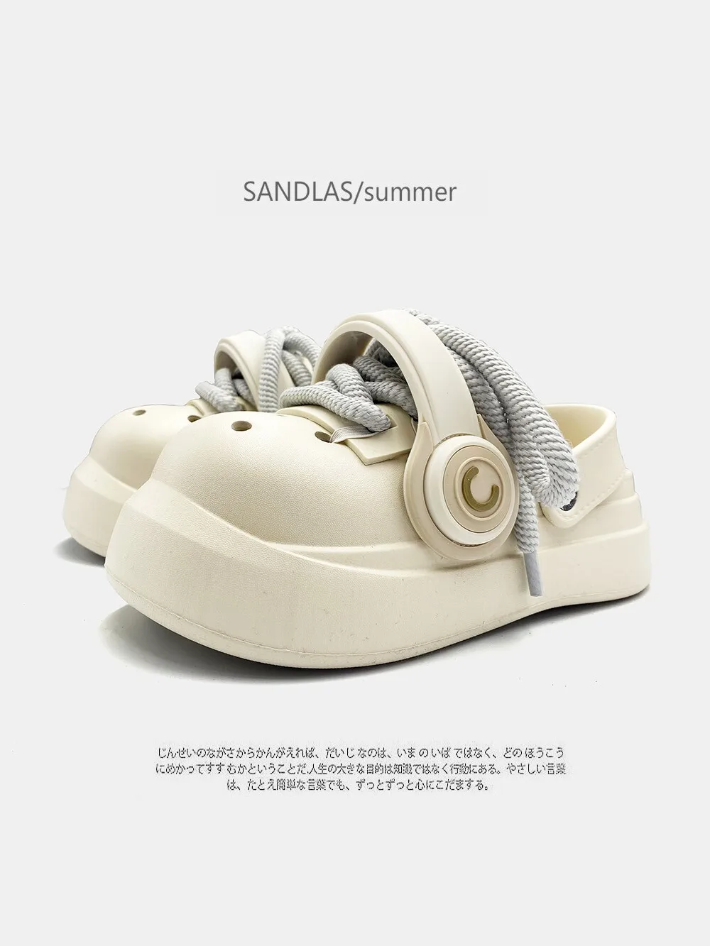 Outdoor Garden Shoes Spring Summer Sandals Big Headed Couples Thick Sole Heightened Hole Sandals For Men And Women Punk Shoes