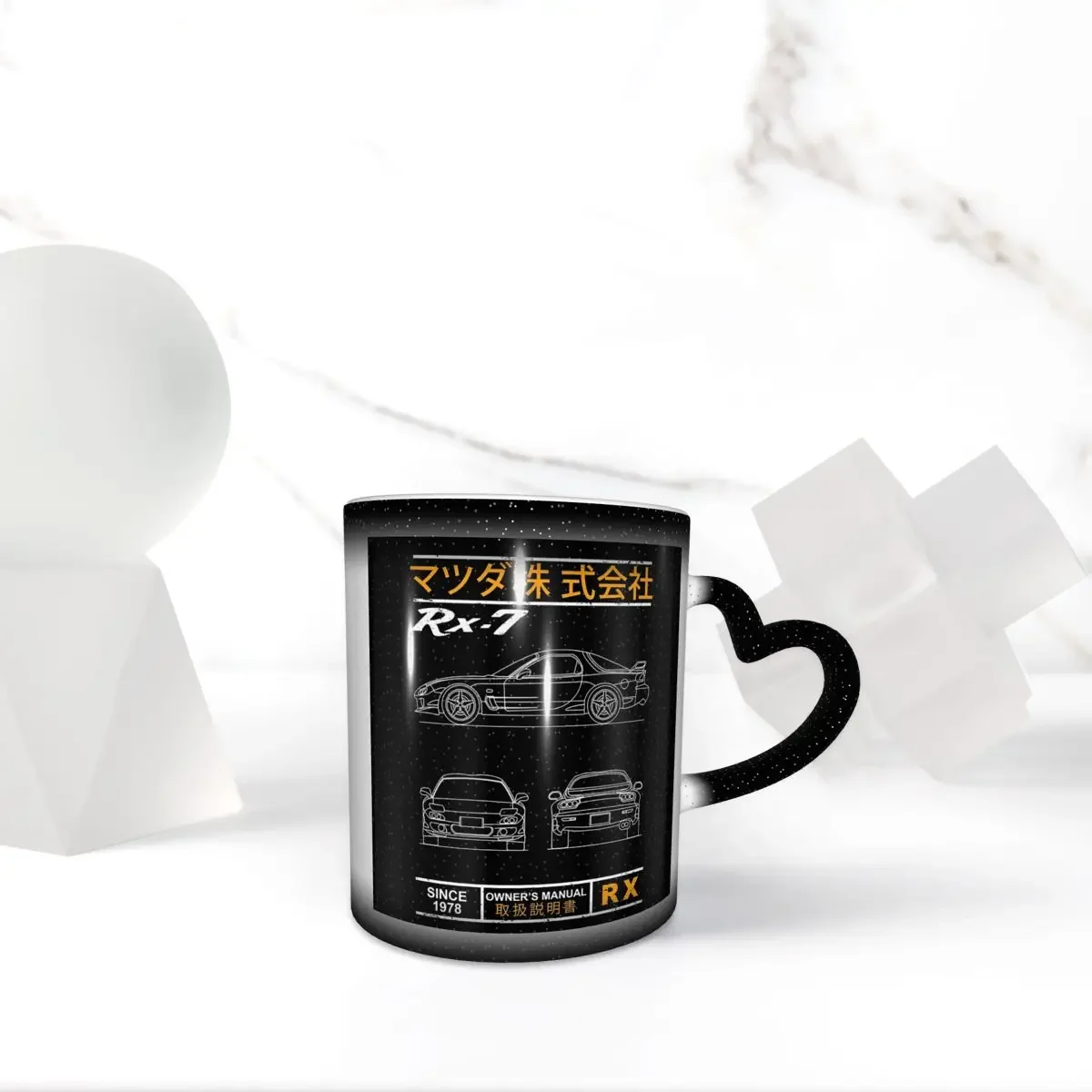 

Керамическая кружка с забавным рисунком RX7, чашка для кофе, чая, молока, посуда для напитков, подарок для женщин и мужчин